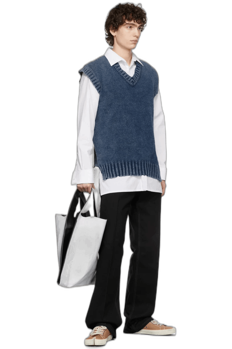 Maison Margiela Denim Blue Vest Sweater