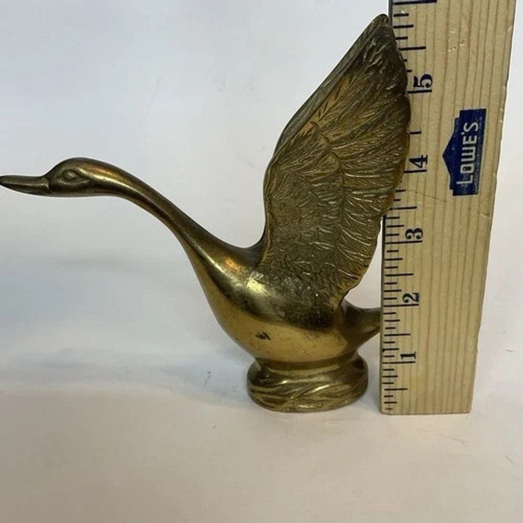 Other VTG Solid Brass Long Neck Swan Figurine Mid Century Decor 6” Size ONE SIZE - 2 Thumbnail