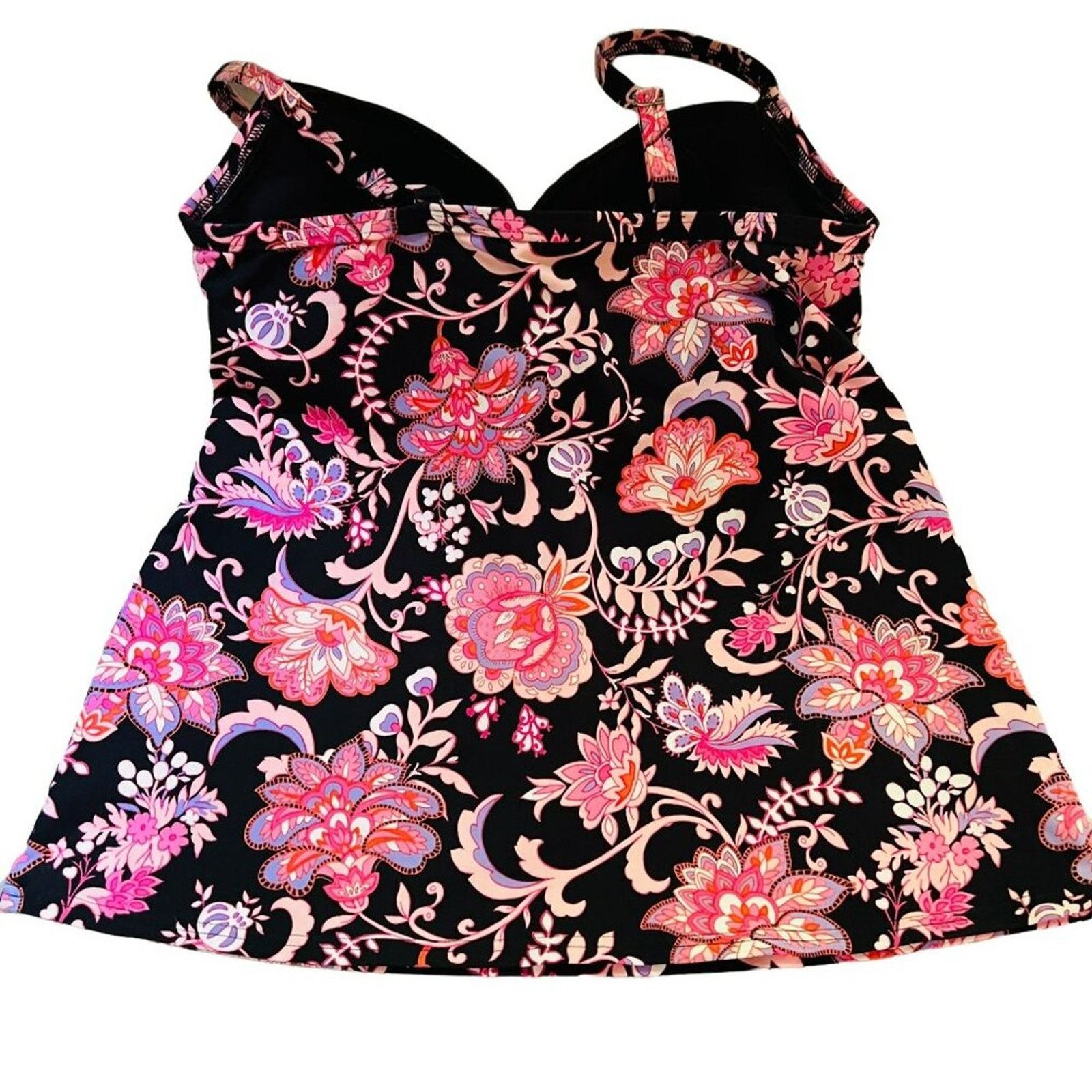 Lands' End Lands End V-Neck Wrap Underwire Tankini Swimsuit Twilight Size ONE SIZE - 6 Thumbnail