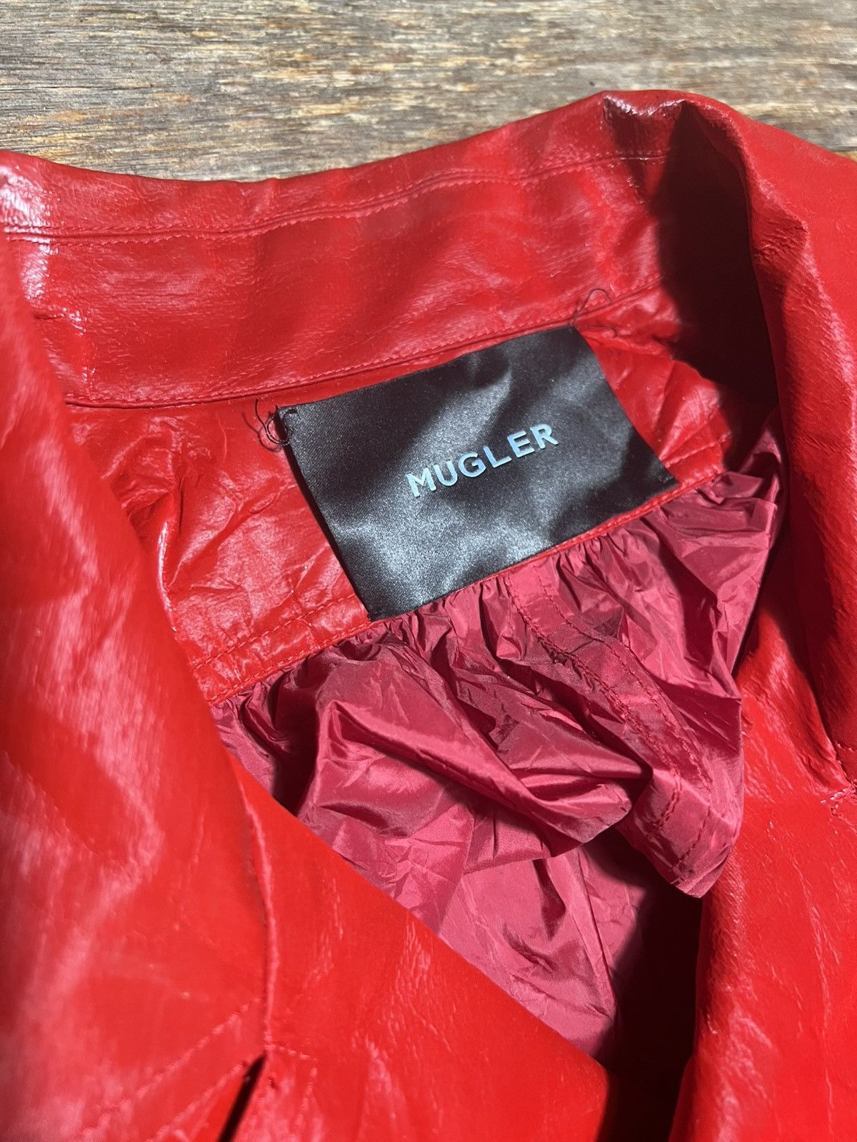 Mugler Belted Glossy Red Trench Coat Size XS / US 0-2 / IT 36-38 - 21 Thumbnail