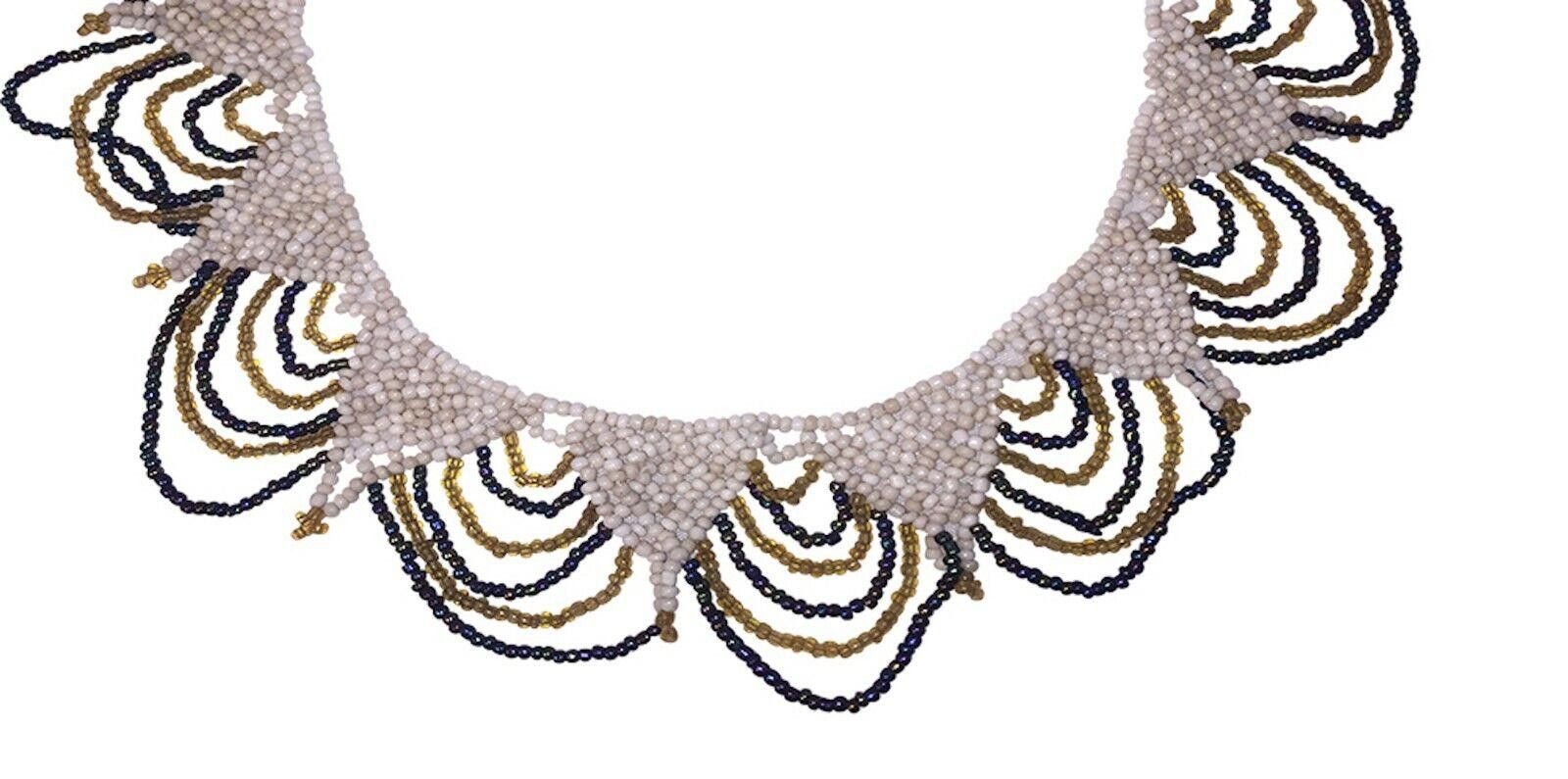 Designer Gorgeous Multi Colored Seed Bead Collar Necklace Size ONE SIZE - 2 Thumbnail