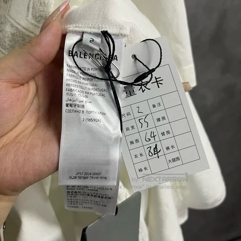 Balenciaga Balenciaga White Letter Pattern Printed Round Neck Casual Size US M / EU 48-50 / 2 - 3 Thumbnail
