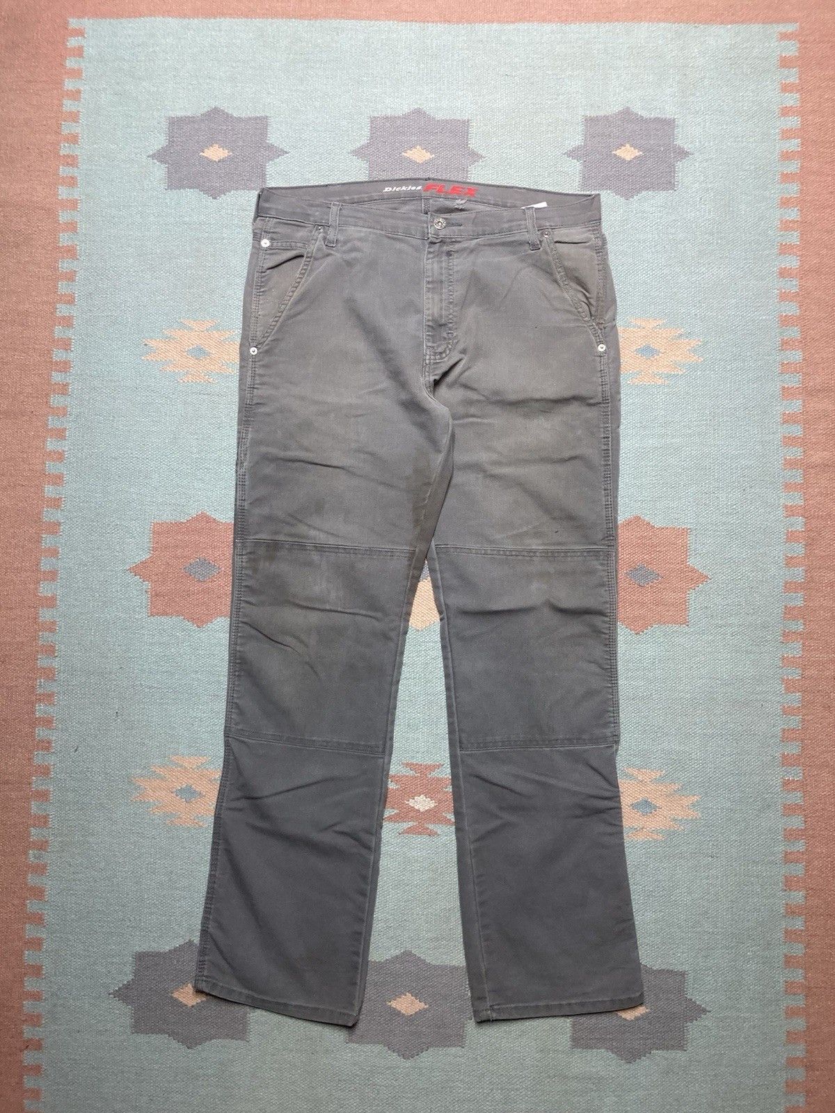 Vintage Dickies canvas carpenter pants double knee gray skater 36x33 Size US 36 / EU 52 - 1 Thumbnail