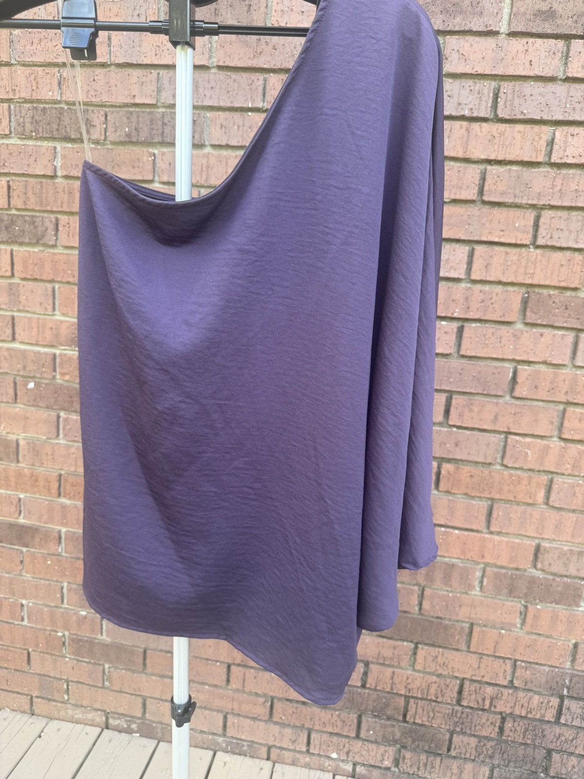 Other Entro One Shoulder Drape Top Poncho Blouse Deep Purple Small Size S / US 4 / IT 40 - 4 Thumbnail