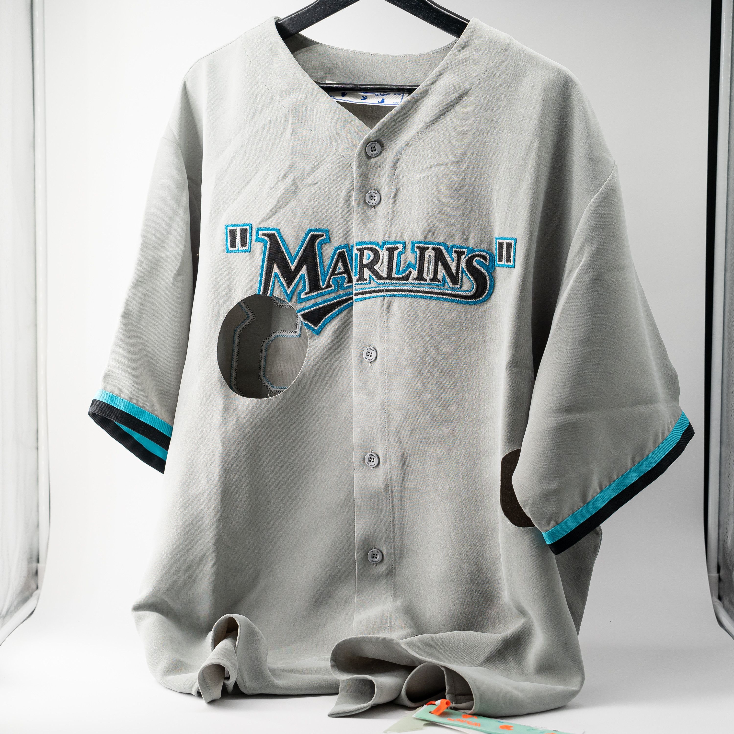 Off-White XXL - Off-White Miami Marlins MLB Top Jersey Gray Blue Size US XXL / EU 58 / 5 - 4 Thumbnail