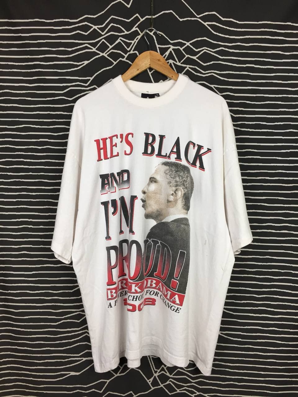 Rap Tees Vtg Barack Obama He's Black & I'm Proud 2008 Campaign Tee Size US XXL / EU 58 / 5 - 1 Thumbnail