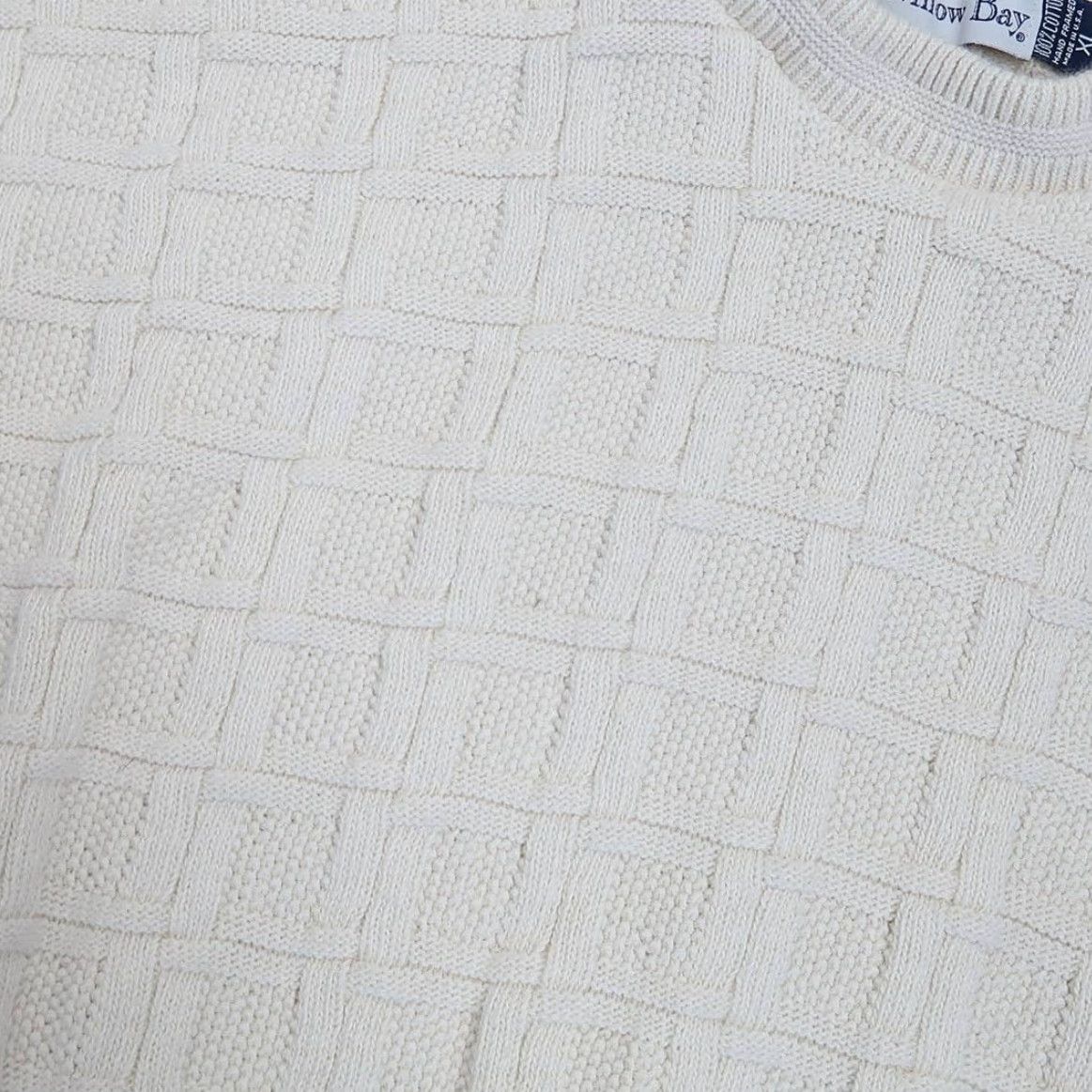 Vintage VINTAGE Willow Bay Cream textured grid knit sweater XL Womens 1990s Cotton Regular Decade 1990s Casual Arts & Crafts Size XL / US 12-14 / IT 48-50 - 2 Thumbnail