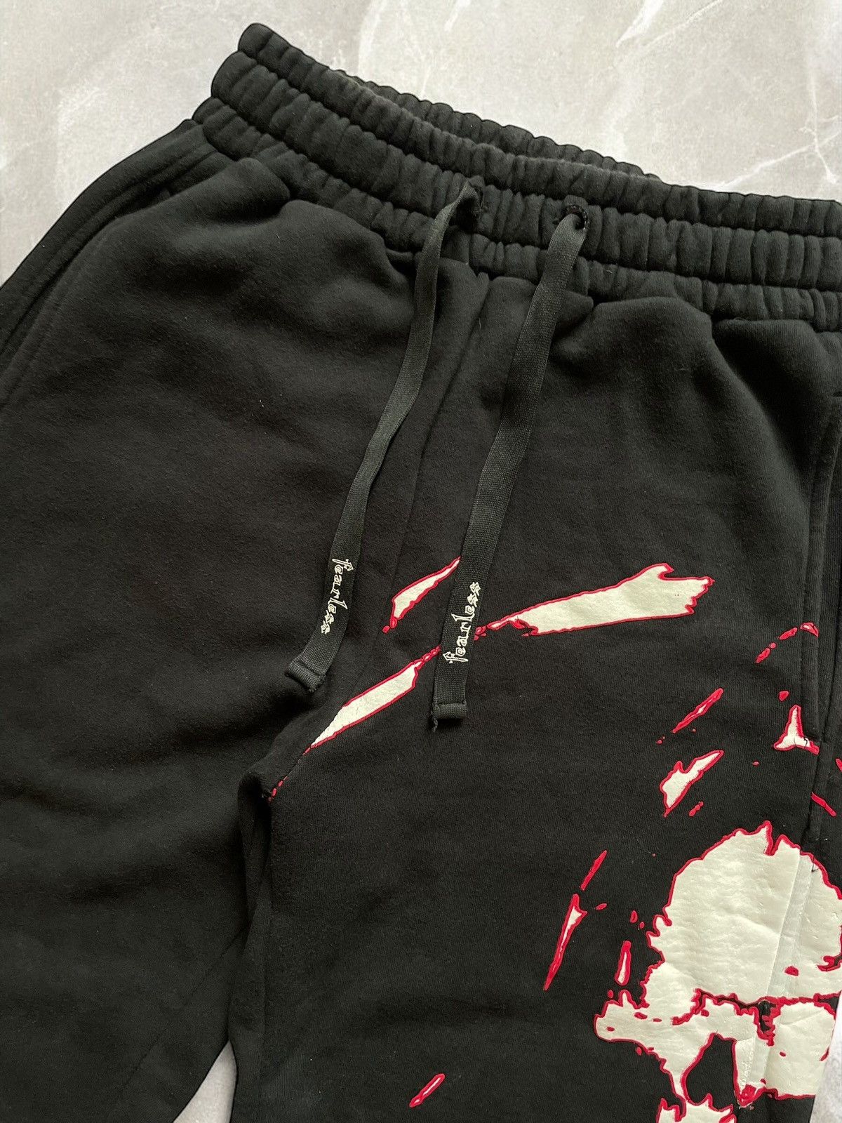 Designer × Vintage FEARLESS SKULL HEAVY COTTON SWEATPANTS Skeleton pants skull Size US 34 / EU 50 - 10 Thumbnail