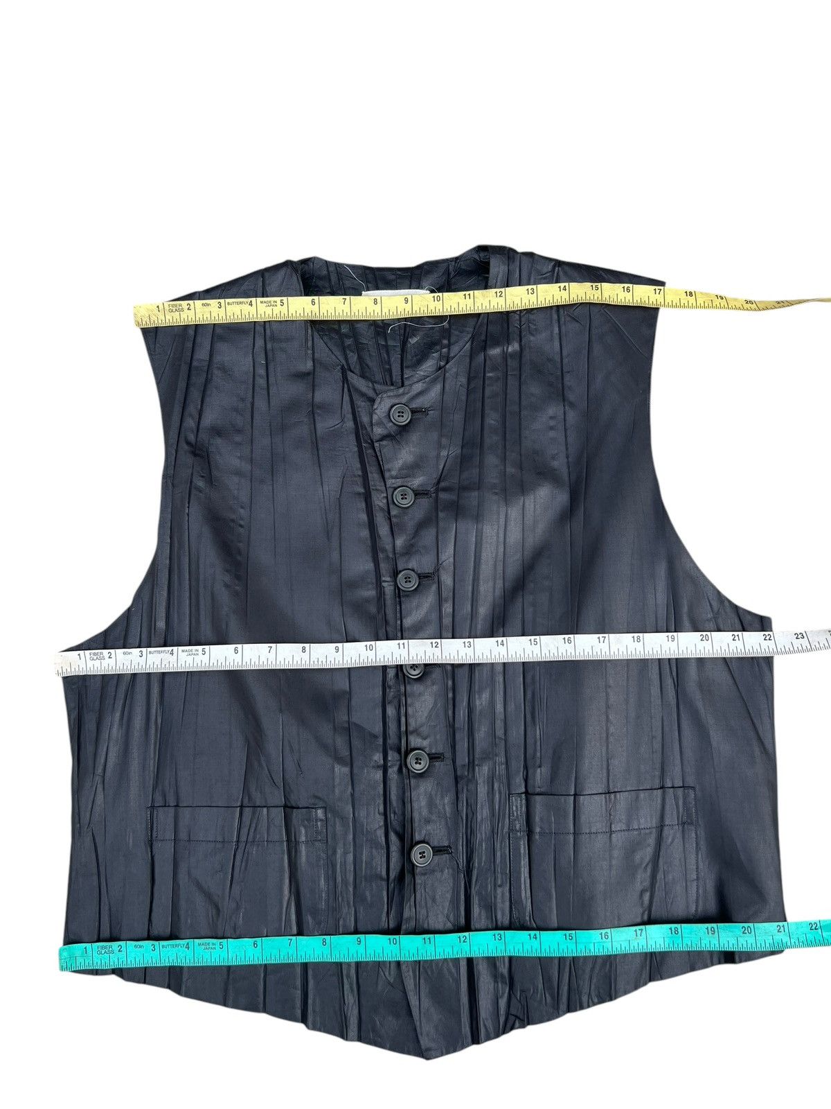 Issey Miyake Vintage Issey Miyake Men Pleated Vest Black Size US M / EU 48-50 / 2 - 2 Thumbnail