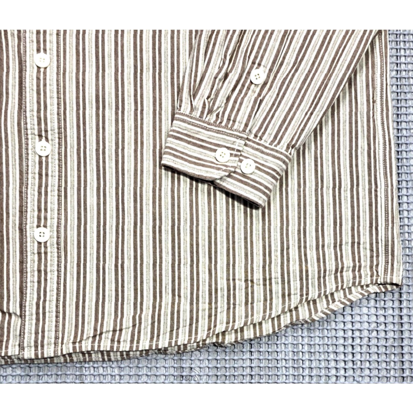 Duluth Trading Company Duluth Trading Co Men's Shirt Striped Brown Button Up Work Shirt Cotton Size XXL Size US XXL / EU 58 / 5 - 3 Thumbnail