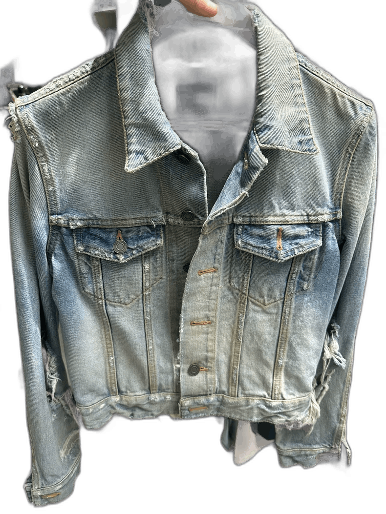 Kapital stylish distressed denim jacket with pockets Size US L / EU 52-54 / 3 - 1 Thumbnail