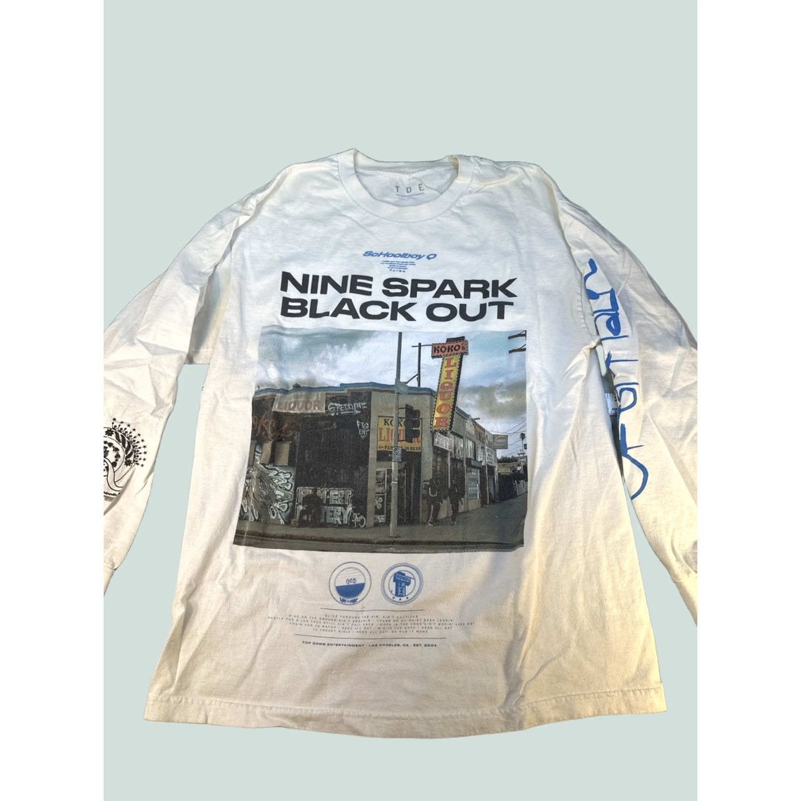 Vintage Schoolboy Q Nine Spark Black Out Long Sleeve T-Shirt TDE Top Dawg Sz L Size US L / EU 52-54 / 3 - 1 Thumbnail