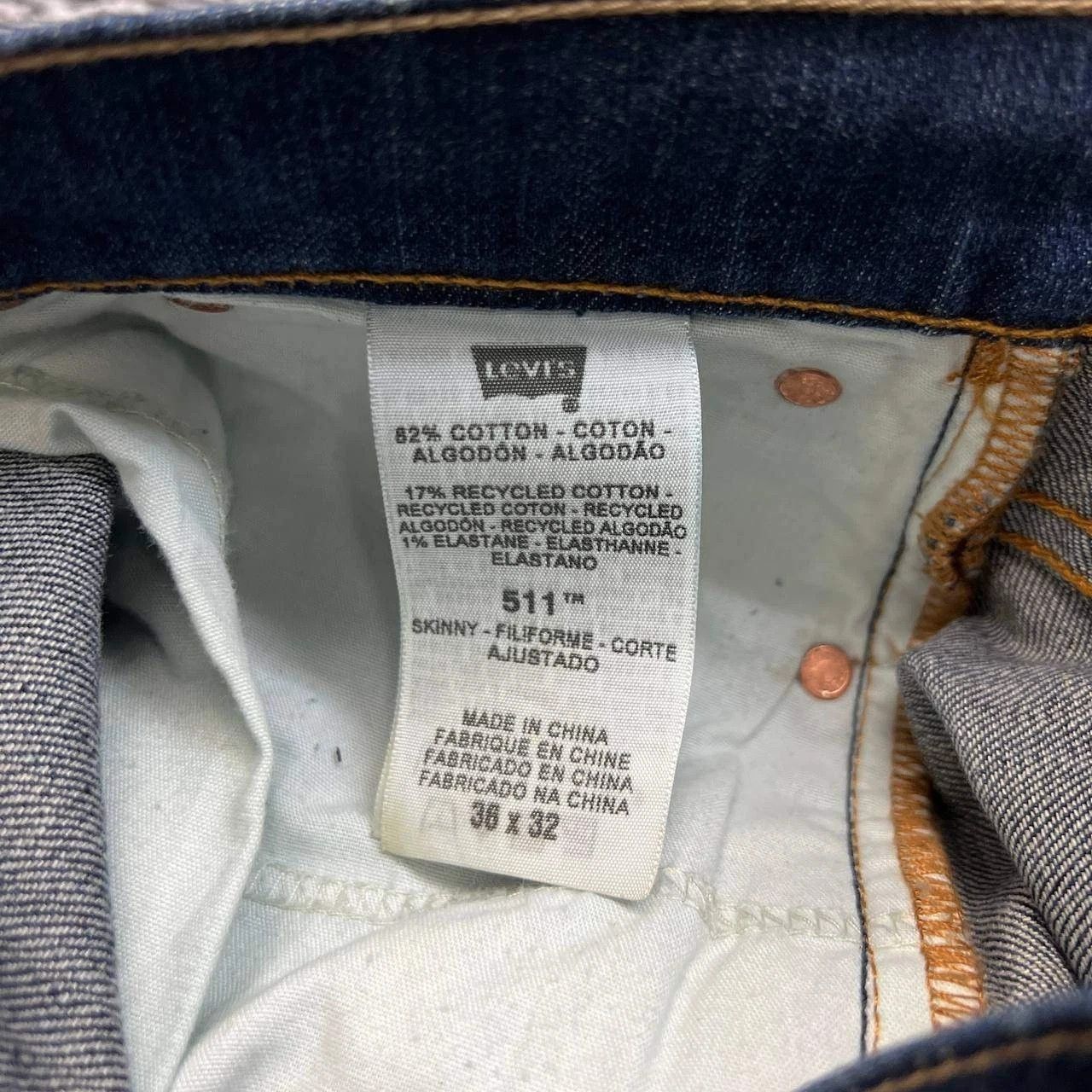 Levi's Levi's 511 Jeans Men 36x32 Straight Denim Pants Pocket Size US 36 / EU 52 - 4 Thumbnail