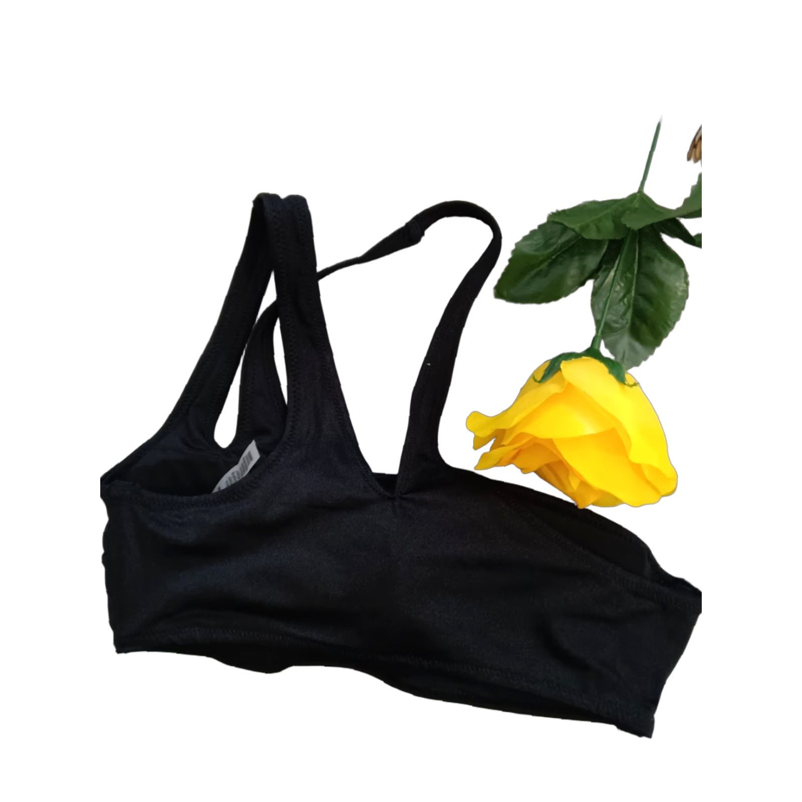 Victoria's Secret Victoria's Secret XS One Shoulder Double Wide Strap Black Bikini Top Swimsuit Size XS / US 0-2 / IT 36-38 - 1 Thumbnail