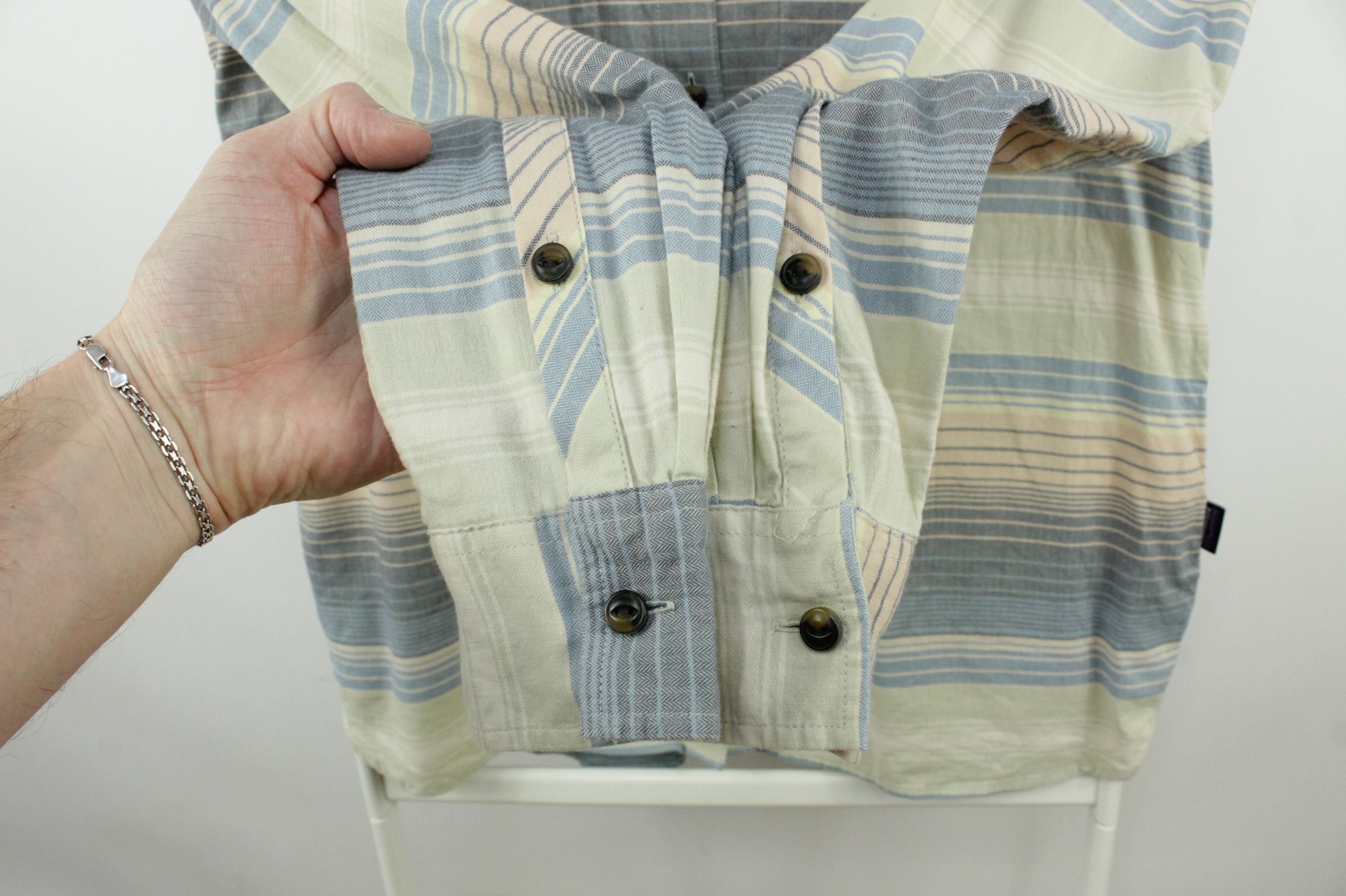 Designer × Patagonia Patagonia Organic Cotton Multi Striped Casual Shirt WMNS Size S / US 4 / IT 40 - 4 Thumbnail