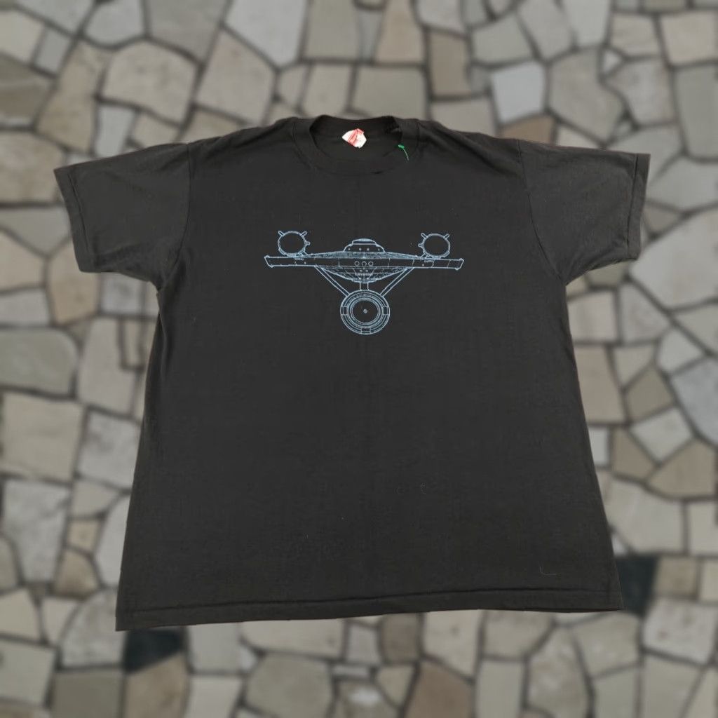 Vintage Vintage Star Trek Shirt Mens XL Black Enterprise Space Ship Single Stitch 80s Size US XL / EU 56 / 4 - 1 Thumbnail