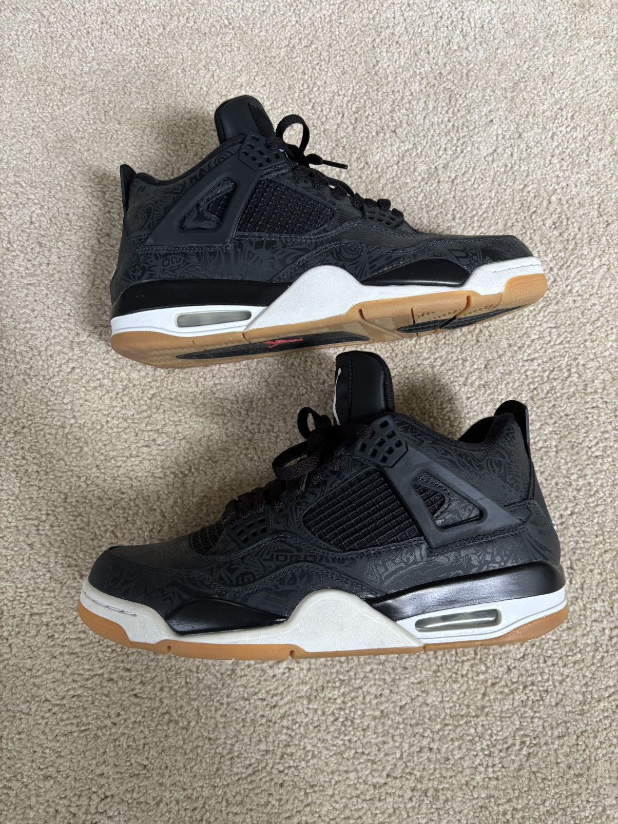 Jordan Brand × Nike Jordan 4 Retro 'Laser Black Gum' Size US 10 / EU 43 - 5 Thumbnail