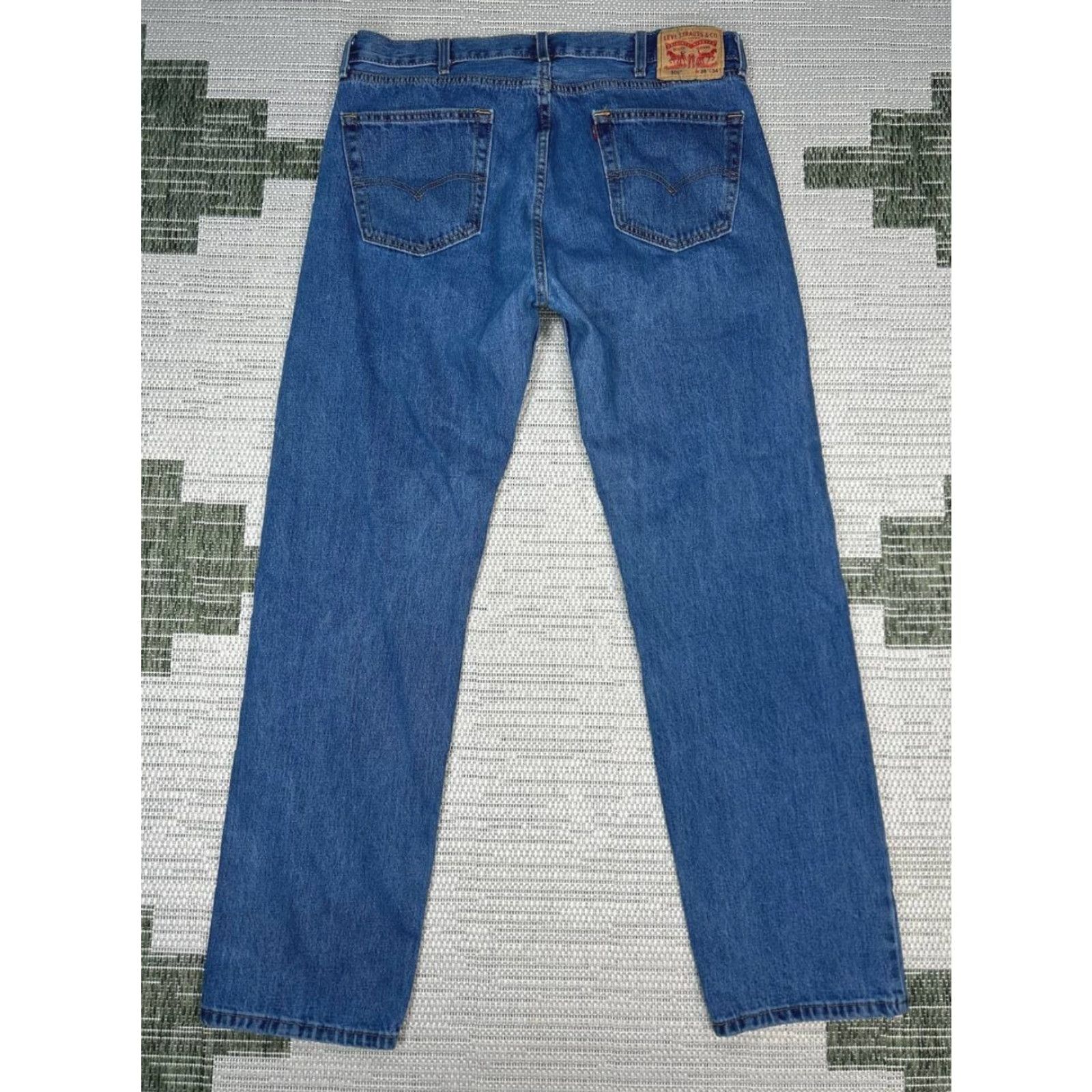 Levi's Levi's 505 Jeans Men 38 Blue Denim Cotton Regular Fit Mid Rise Straight Leg 36x33 jeans Mens Regular Blue 505 City Preppy Size US 38 / EU 54 - 2 Thumbnail