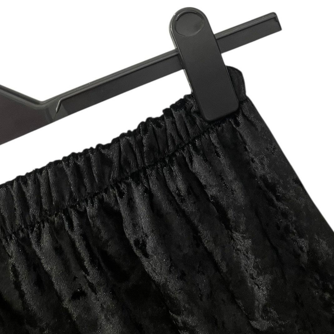 Other Black Crushed Velvet Mini Skirt Size 26" / US 2 / IT 38 - 4 Thumbnail