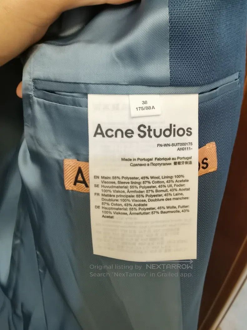 Acne Studios Acne Studios Teal Blue Blazer Size XS / US 0-2 / IT 36-38 - 4 Thumbnail