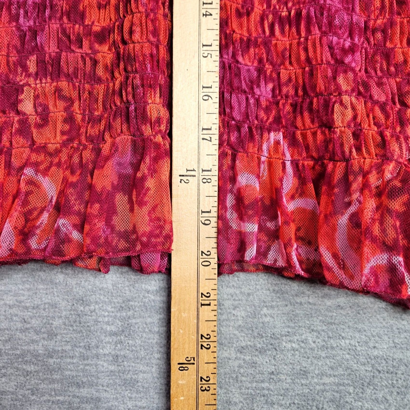 Free People Free People Blouse Shirt Womens M Red Pink Floral Long Sleeve Crew Neck Stretch All Seasons Regular Size M / US 6-8 / IT 42-44 - 5 Thumbnail