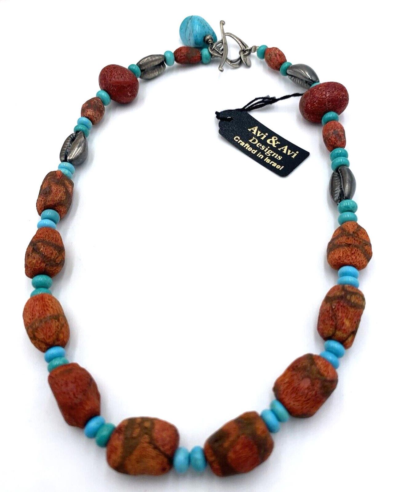 Other Avi Soffer Israel 925 Silver Turquoise Coral Necklace NWT Size ONE SIZE - 6 Thumbnail