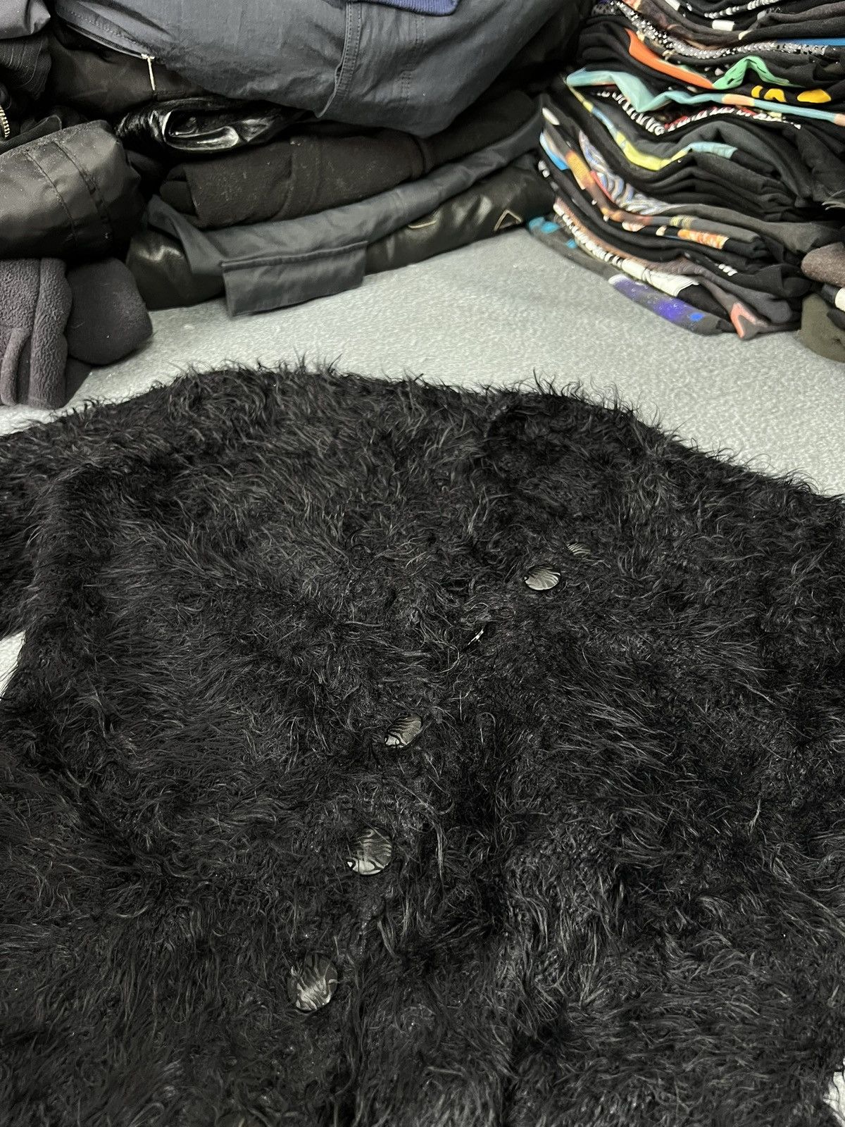 Japanese Brand Vintage Mohair Fuzzy Cardigan Black Sweater Japanese Y2k Size M / US 6-8 / IT 42-44 - 7 Thumbnail