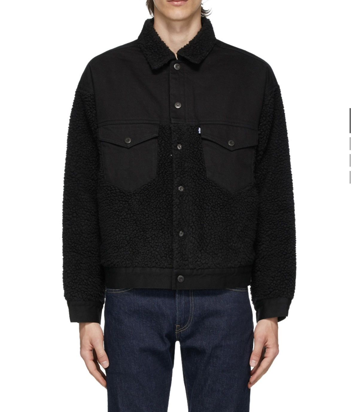 Levi's Made & Crafted Levi’s Made & Crafted Black Sherpa Trucker Jacket Size US M / EU 48-50 / 2 - 5 Thumbnail