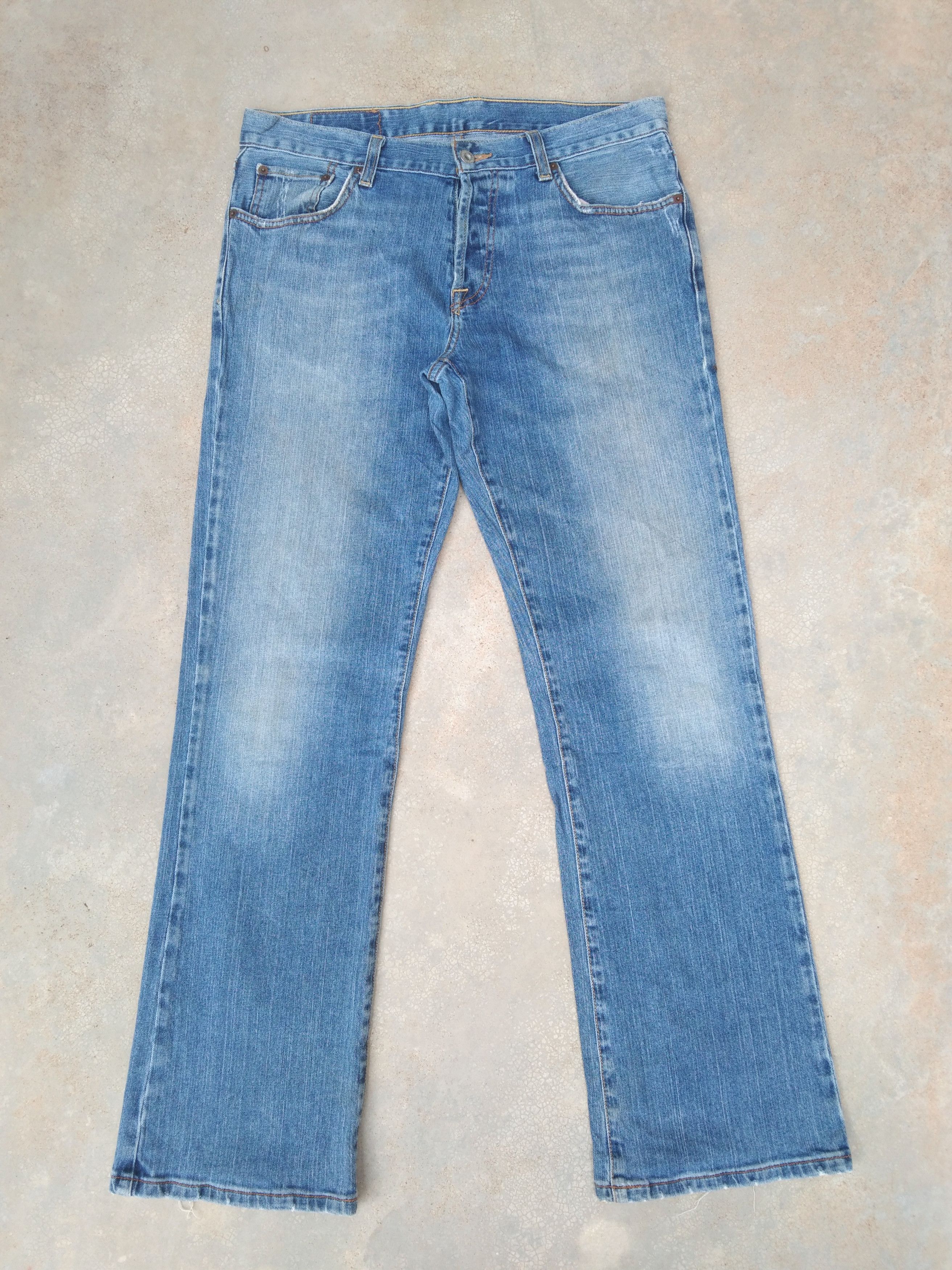 Vintage Blue Washed Lucky Brand Boot Cut Jeans 33x31 - Main Image