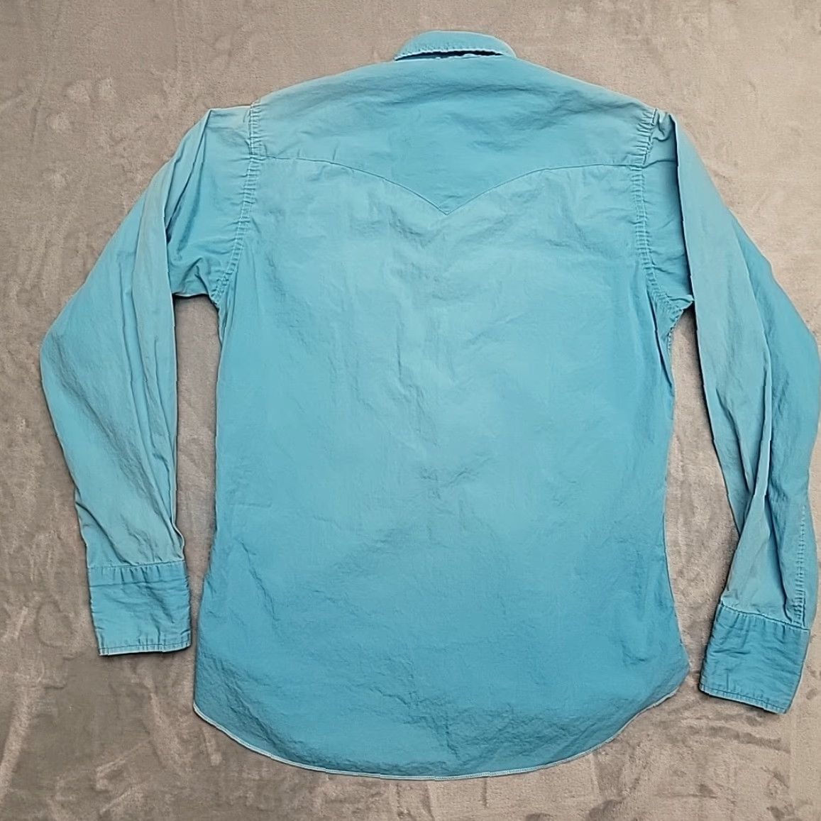 Vintage VINTAGE Western Pearl Snap Shirt Men 14.5 Teal Long Sleeve Sawtooth Pocket Yoked Size US M / EU 48-50 / 2 - 7 Thumbnail