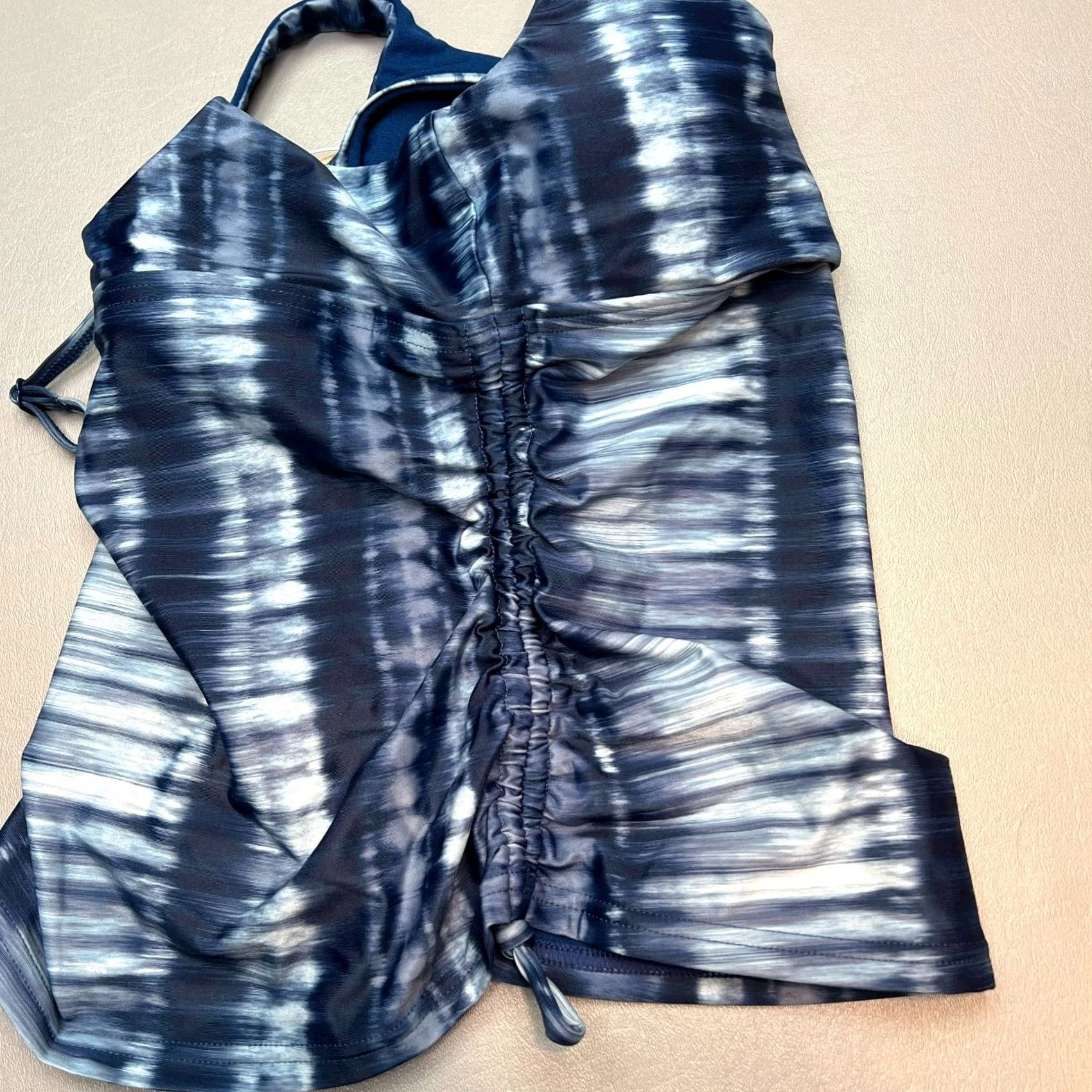 Prana prANA Melody Tankini Belize Hazy Days Side Ruched Padded Swim Top Womens Size XS Blue Striped Nylon Polyester Spandex Tankini Womens Beach 90s? Size XS / US 0-2 / IT 36-38 - 7 Thumbnail