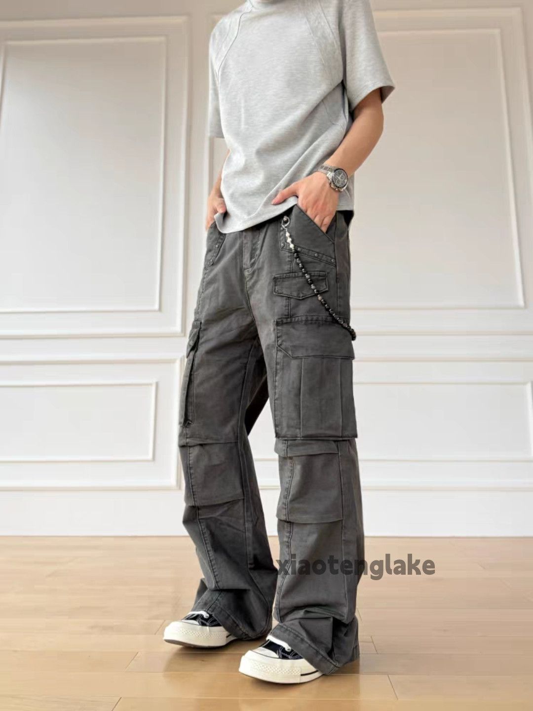 Vintage Unisex washed retro faded loose baggy pleated pants Size US 32 / EU 48 - 8 Thumbnail