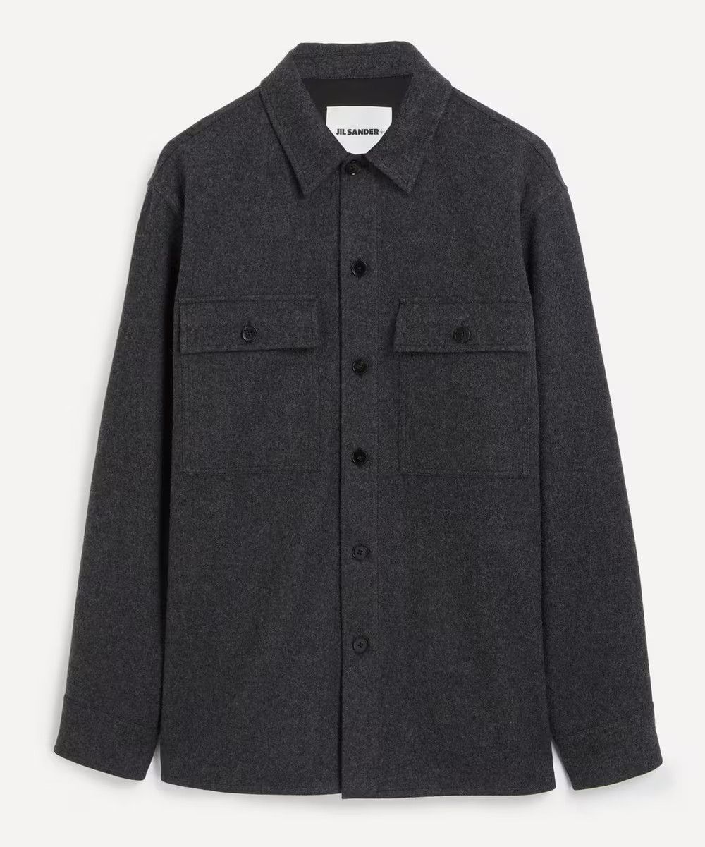 Jil Sander o1w1db11025 Wool Shirt Jacket in Dark Grey Size US S / EU 44-46 / 1 - 1 Thumbnail