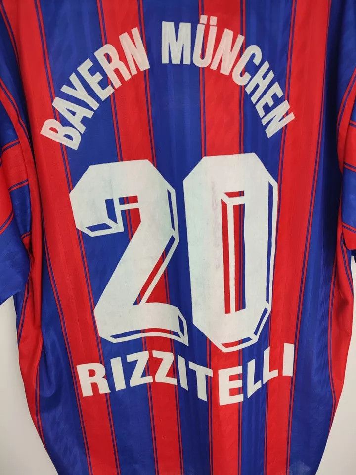 Adidas 1995/97 FC Bayern Munich Munchen 20 #RIZZITELLI Home Kit Size US L / EU 52-54 / 3 - 6 Thumbnail
