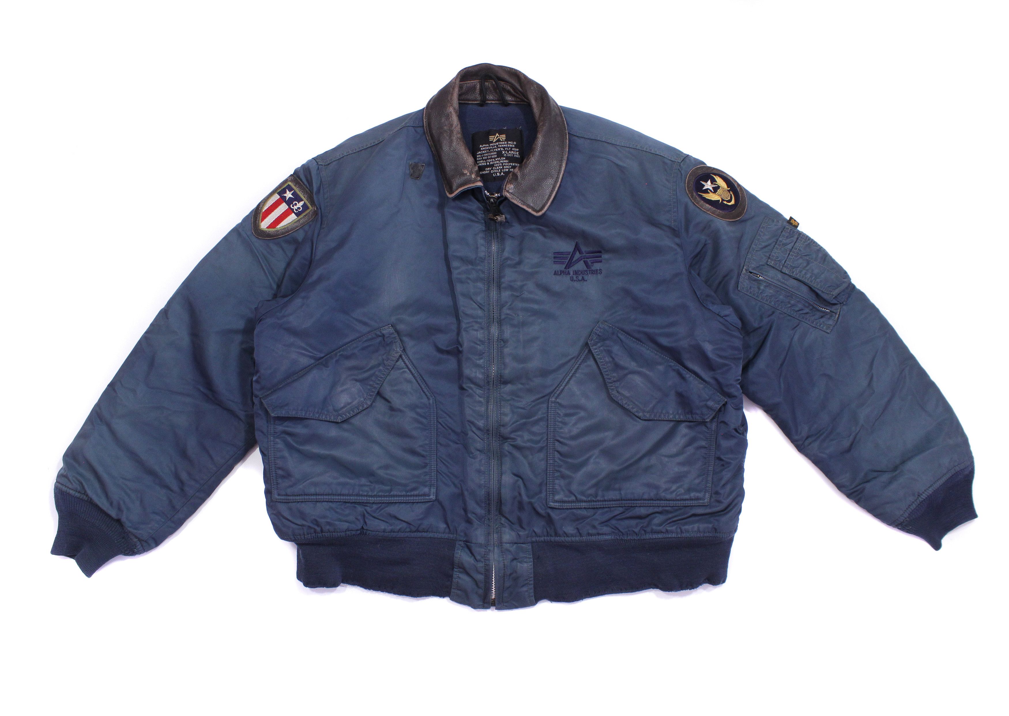 Alpha Industries 2003 Distressed Warm Nylon Aviation Bomber Vintage Size US XL / EU 56 / 4 - 1 Thumbnail