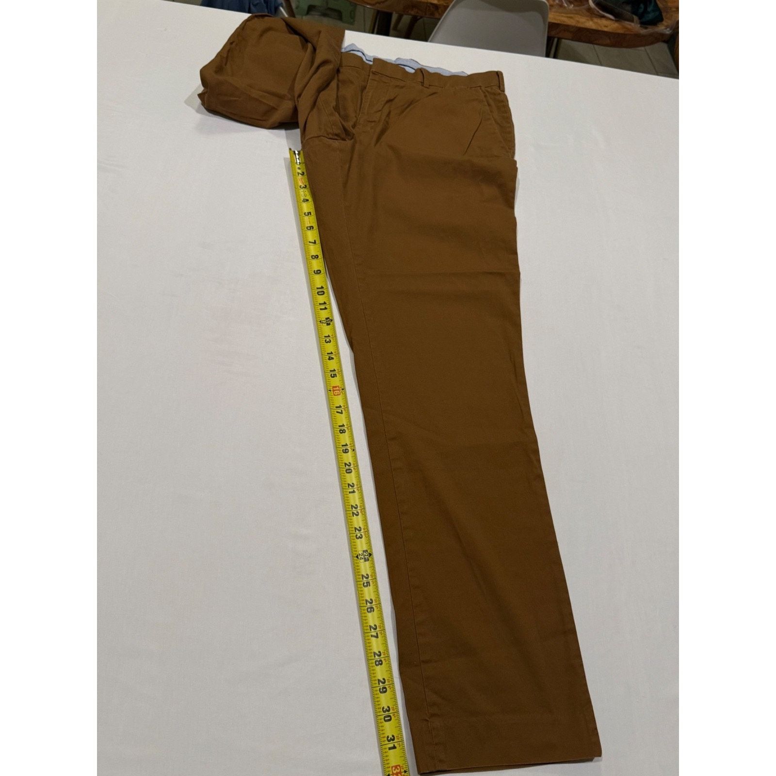 Murano Murano Alex Slim Fit Flat Stretch Chino Pants Brown 36x34 Size US 36 / EU 52 - 6 Thumbnail