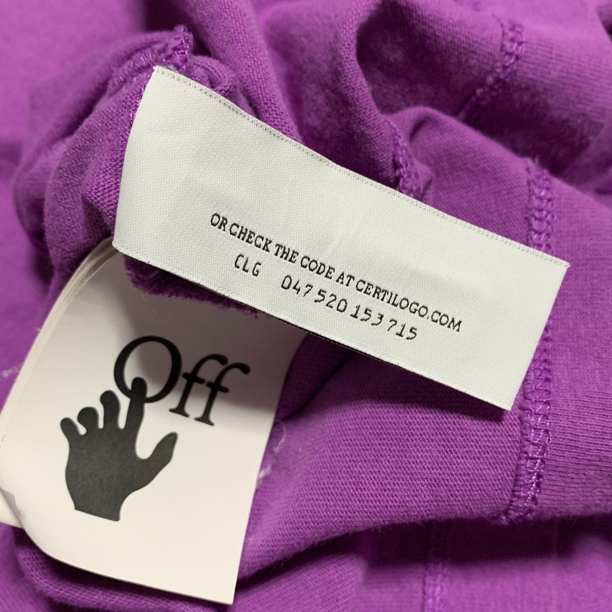 Off-White Off White Large Diag Tab Purple Tee Virgil Abloh Size US L / EU 52-54 / 3 - 9 Thumbnail
