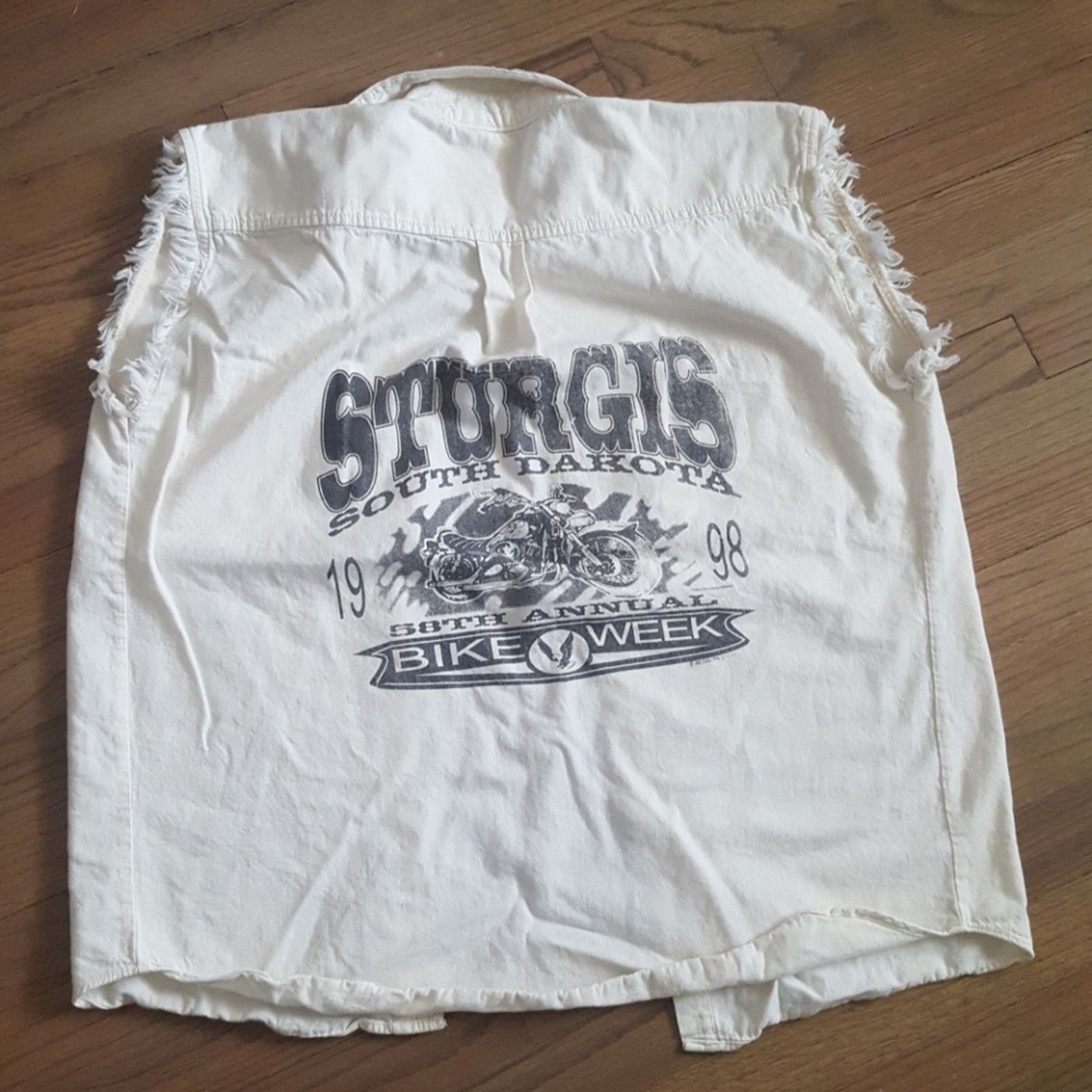 & Other Stories Sturgis '98 Sleeveless Button-up: Biker Love Size US L / EU 52-54 / 3 - 2 Thumbnail