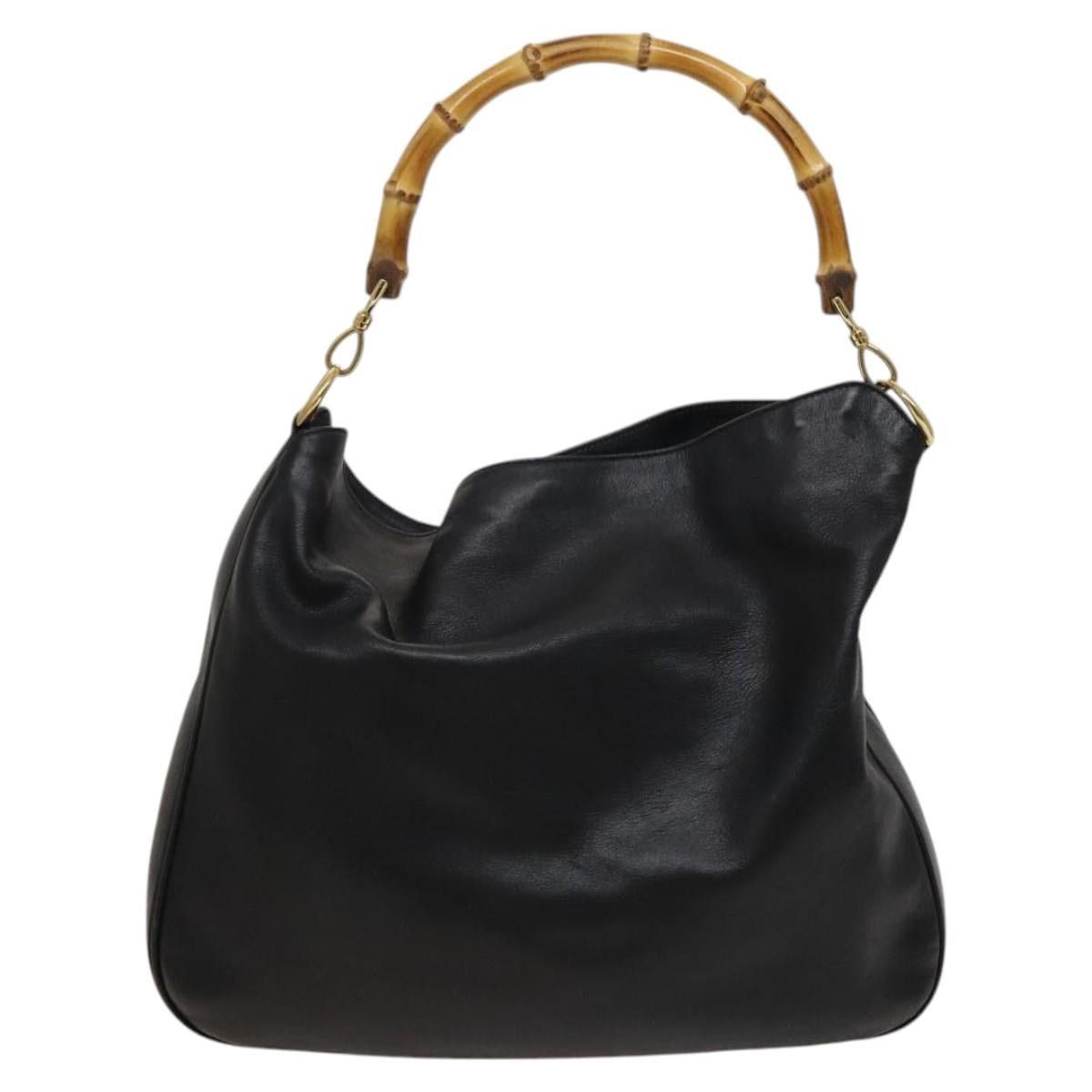 Gucci GUCCI Bamboo Hand Bag Leather Black Gold 001 1781 001 1781 Size ONE SIZE - 3 Thumbnail