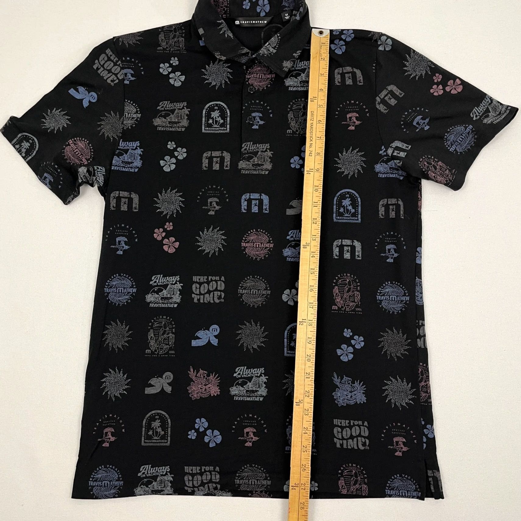 TravisMathew Travis Mathew Tourist Season Polo Shirt Men M Black Golf Logo Sports Size US M / EU 48-50 / 2 - 5 Thumbnail