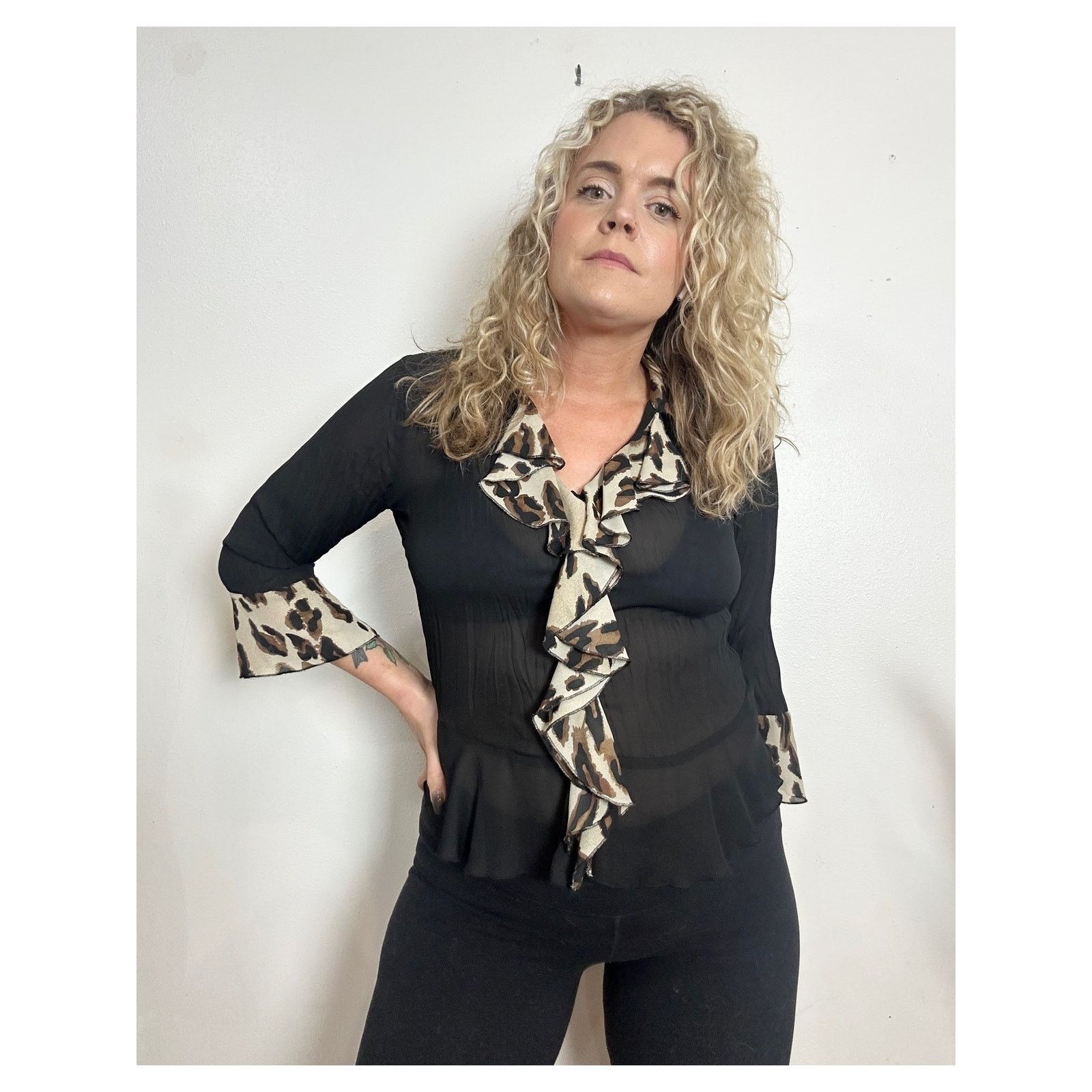 Other Y2K Cheetah Print Ruffle Fairy Top size Medium Size M / US 6-8 / IT 42-44 - 2 Thumbnail