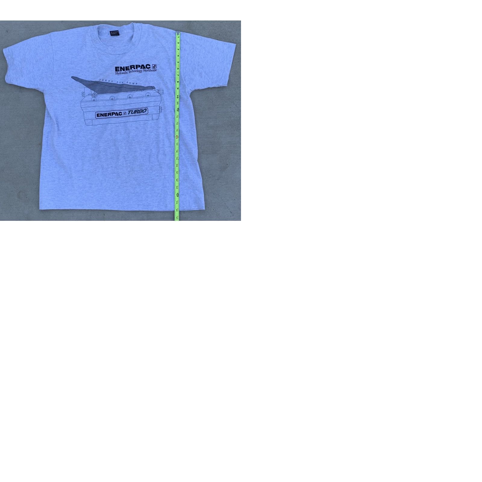 Fruit Of The Loom VINTAGE Enerpac Hydraulic Technology Worldwide Turbo Air Pump T Shirt L Unisex Gray 1990s Toy Graphic Tee Mens Womens Size US L / EU 52-54 / 3 - 9 Thumbnail