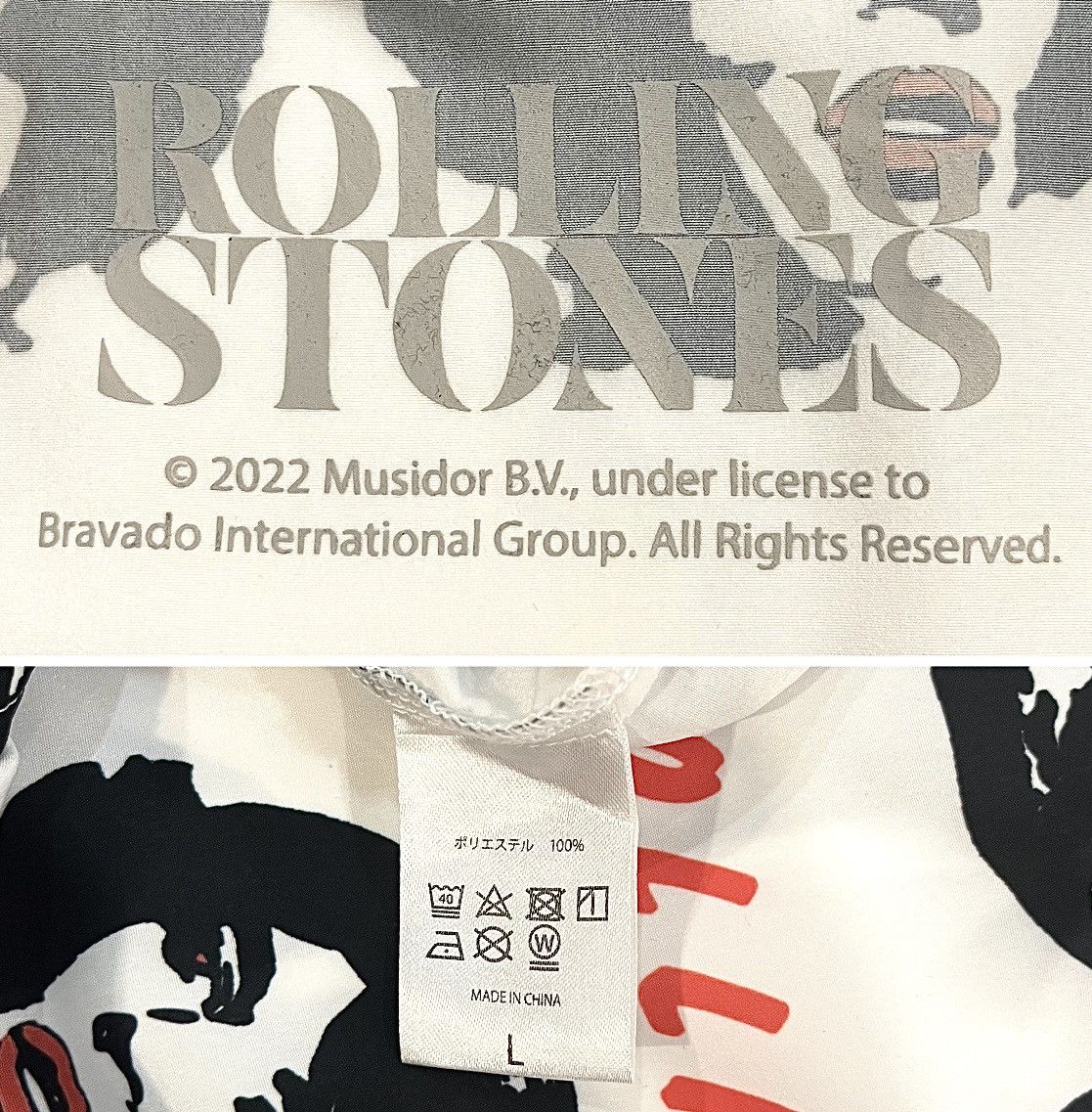 Band Tees THE ROLLING STONES ALL OVER PRINT OPEN COLLAR ALOHA SHIRT Size US XL / EU 56 / 4 - 5 Thumbnail