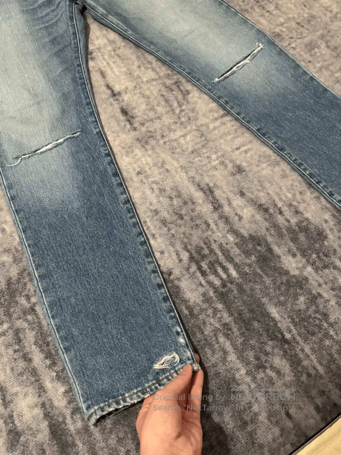 Saint Laurent Paris Saint Laurent Distressed Light Blue Jeans. Size US 30 / EU 46 - 4 Thumbnail