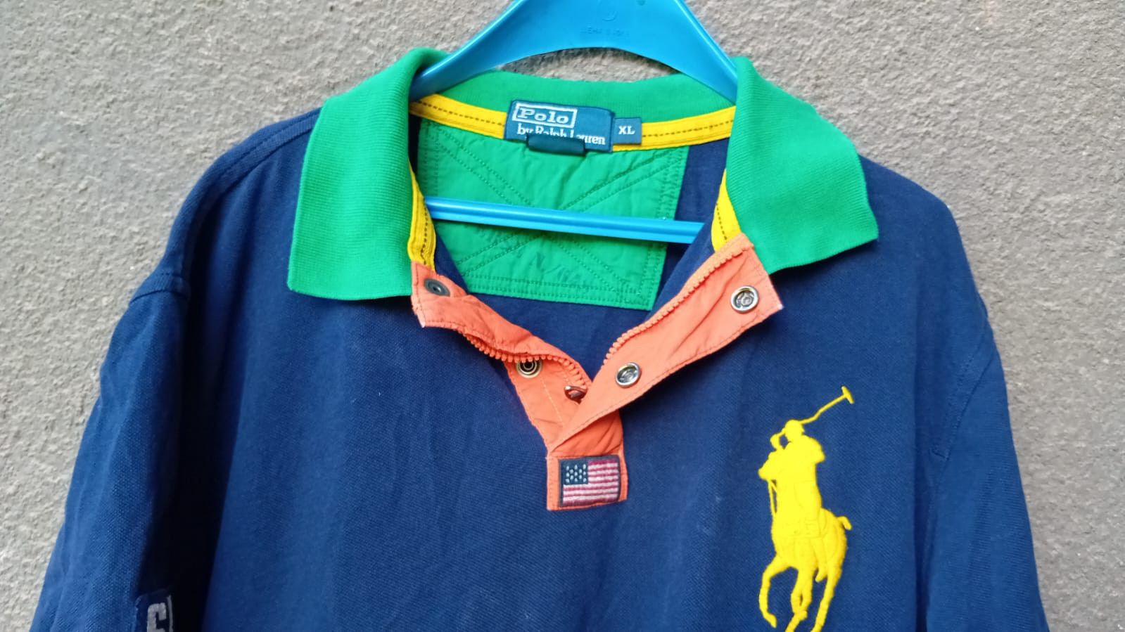 Polo Ralph Lauren × Vintage Polo Ralph Lauren Colour Block Vintage Big Pony Polo XL Size US XL / EU 56 / 4 - 2 Thumbnail