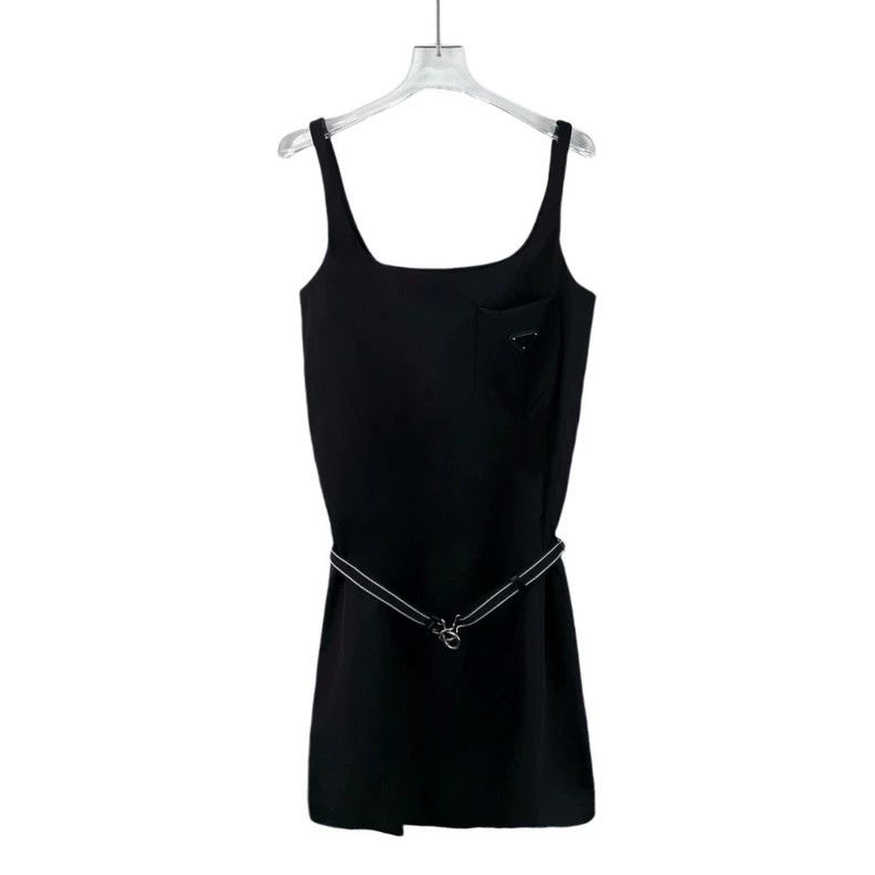 Prada Prada Black Triangle Logo Camisole Dress Size US M / EU 48-50 / 2 - 1 Thumbnail