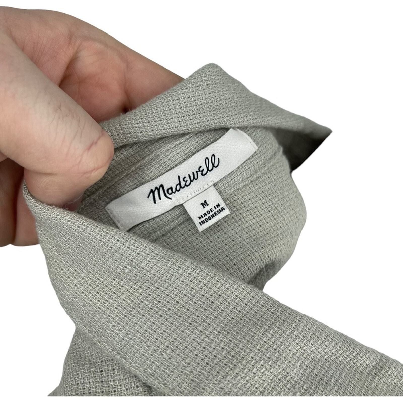Madewell Madewell Medium Light Green Button Down Breezewoven Beach Size M / US 6-8 / IT 42-44 - 6 Thumbnail