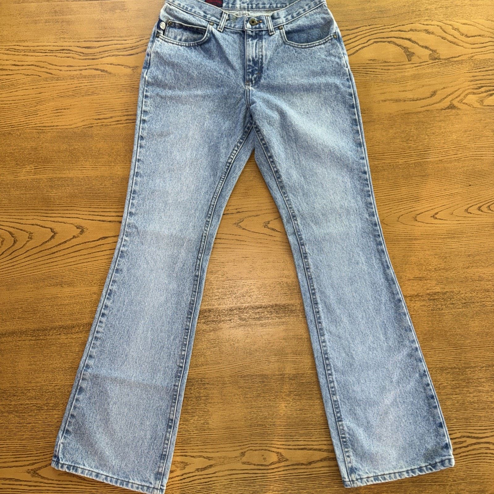 Lee Vintage Y2K 2001 Lee Dungarees Flare Jeans 9 Long 30W 33L Size 30" / US 8 / IT 44 - 2 Thumbnail