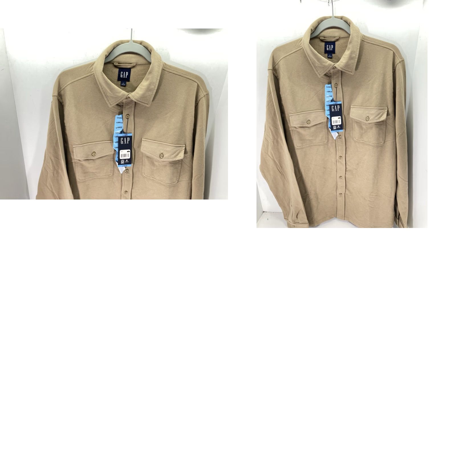 Gap VINTAGE Gap Knit Shirt Men L Brown Button Long Sleeve Cotton Blend Stretch NWT Size US L / EU 52-54 / 3 - 9 Thumbnail