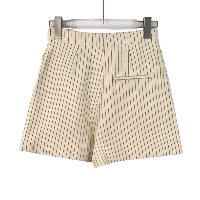 Dior Dior Beige CD button decoration cotton striped casual shor Size 42" / US 20 - 2 Thumbnail